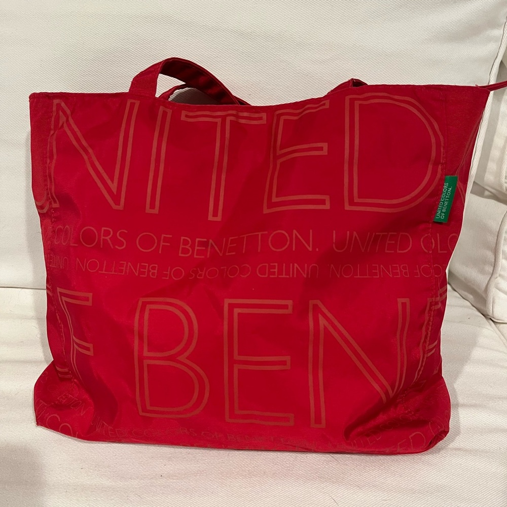 Vintage United Colors of Benetton Bold Red Tote